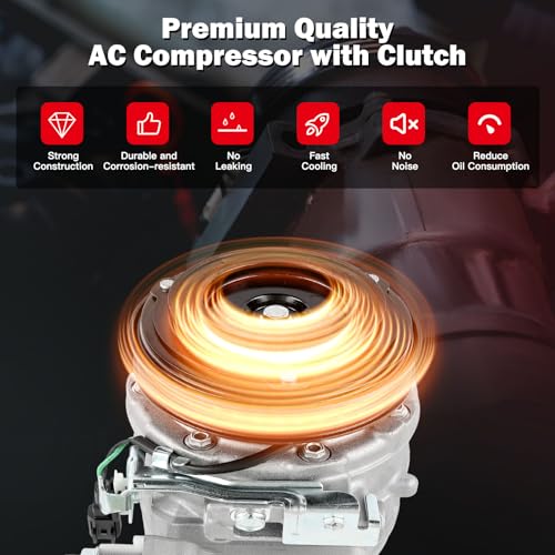 Image of AC Compressor w /Clutch for Ford Police Interceptor Utility 3.7L 2013-2015