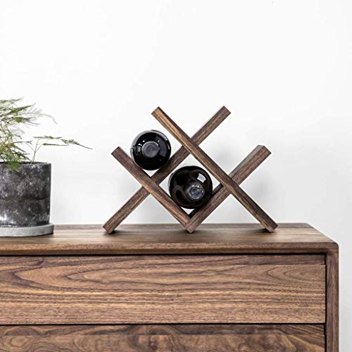 Soporte de vino pequeño de madera para 4 botellas 33×10×24 cm miniatura 2