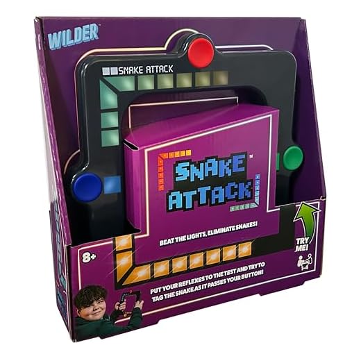 Snake Attack Electronic Handheld Game – Solo and Multiplayer Reflex Game for Kids Ages 8+