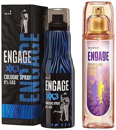 Engage W2 Perfume Spray For Women, 120ml & XX3 Cologne Spray for Men, 135ml