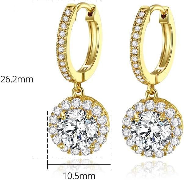 D-Color VVS1 Round Moissanite Hoop Earrings for Women in 14K Gold, Great for Office and Daily Wear - Image 2