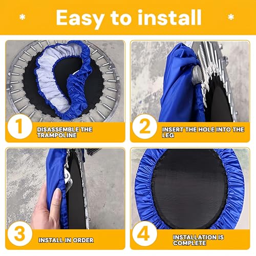 Mini Trampoline Covers 36 38 40 48 inch Small Trampoline Spring Cover, Round Trampoline Replacement 600D Odor-Free Tear-Resistant Oxford Cloth Easy to Install Replacement, Multiple Size (36in-6leg)