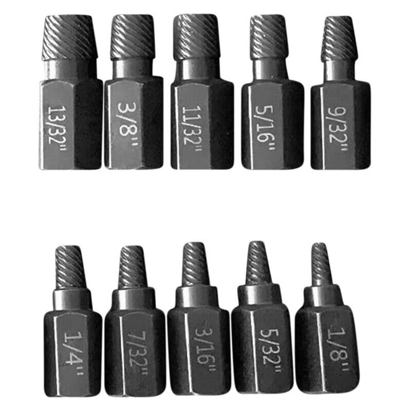 Generic Upgrade Screw Extractor Set, 10Pcs 3.2-10.3mm Heavy Duty Hex Screw Extract
