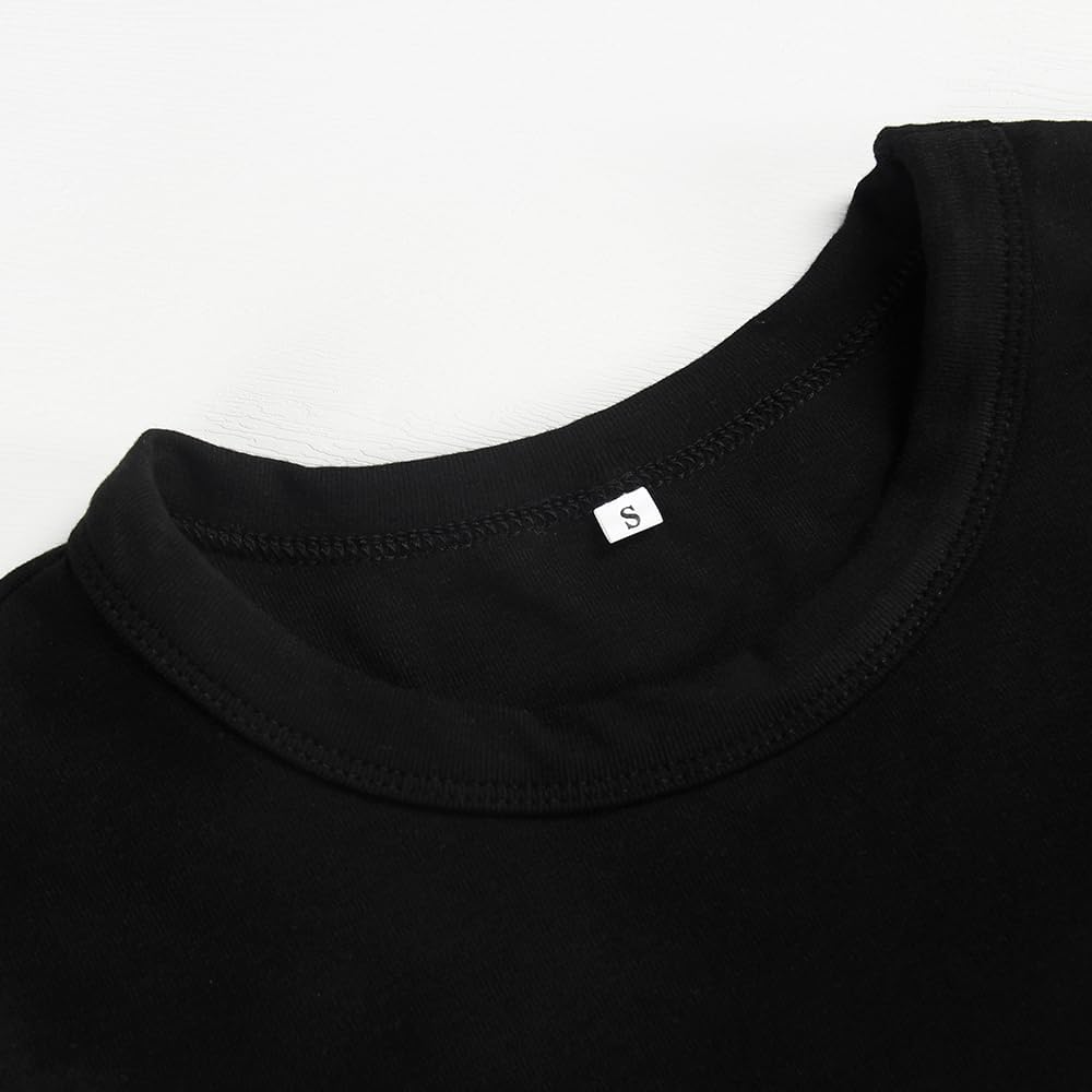 GEMBERA Womens' Stretchy Ribbed High Neck Short Sleeve Gym Workout Slim Fitted Casual Full Length Top T-Shirt - Image 4