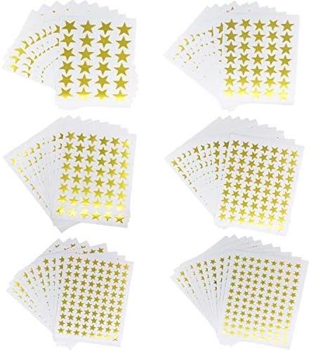 Kenkio 7460 Count Star Stickers Gold Self-adhesive Stickers Stars