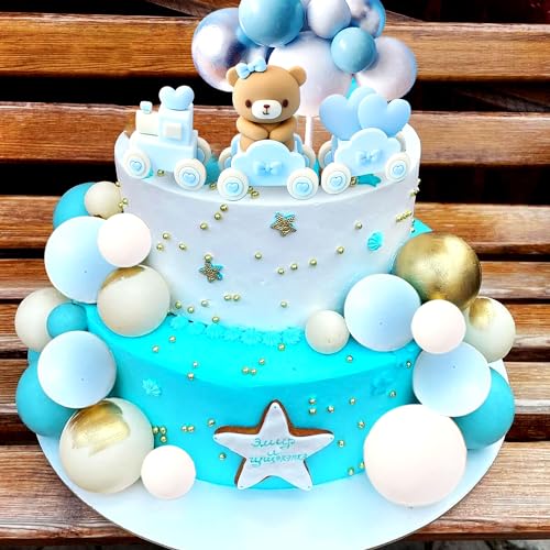 JeVenis Osito de peluche decoración de la tarta tren osito de peluche baby shower tren decoración osito de peluche cumpleaños decoración de tartas baby shower decoración de tartas baby girl