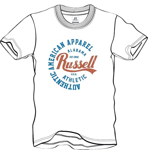 Russell Athletic A00251-UW-001 Authentic S/S Crewneck TEE Shirt T-Shirt Men's White Size M