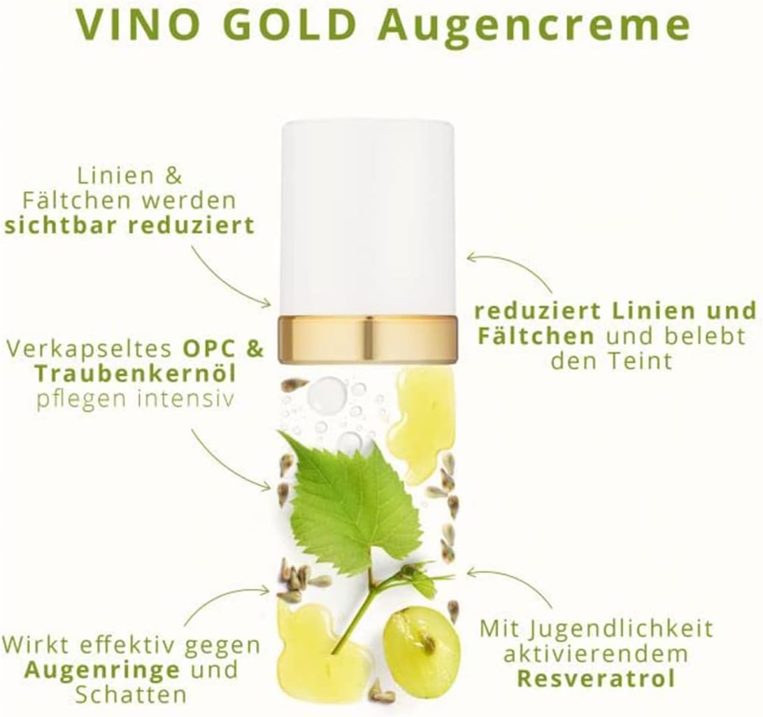 M. Asam Vino Gold Eye Cream (30ml), energizing under eye cream gently protects and nourishes the eye area - Image 3