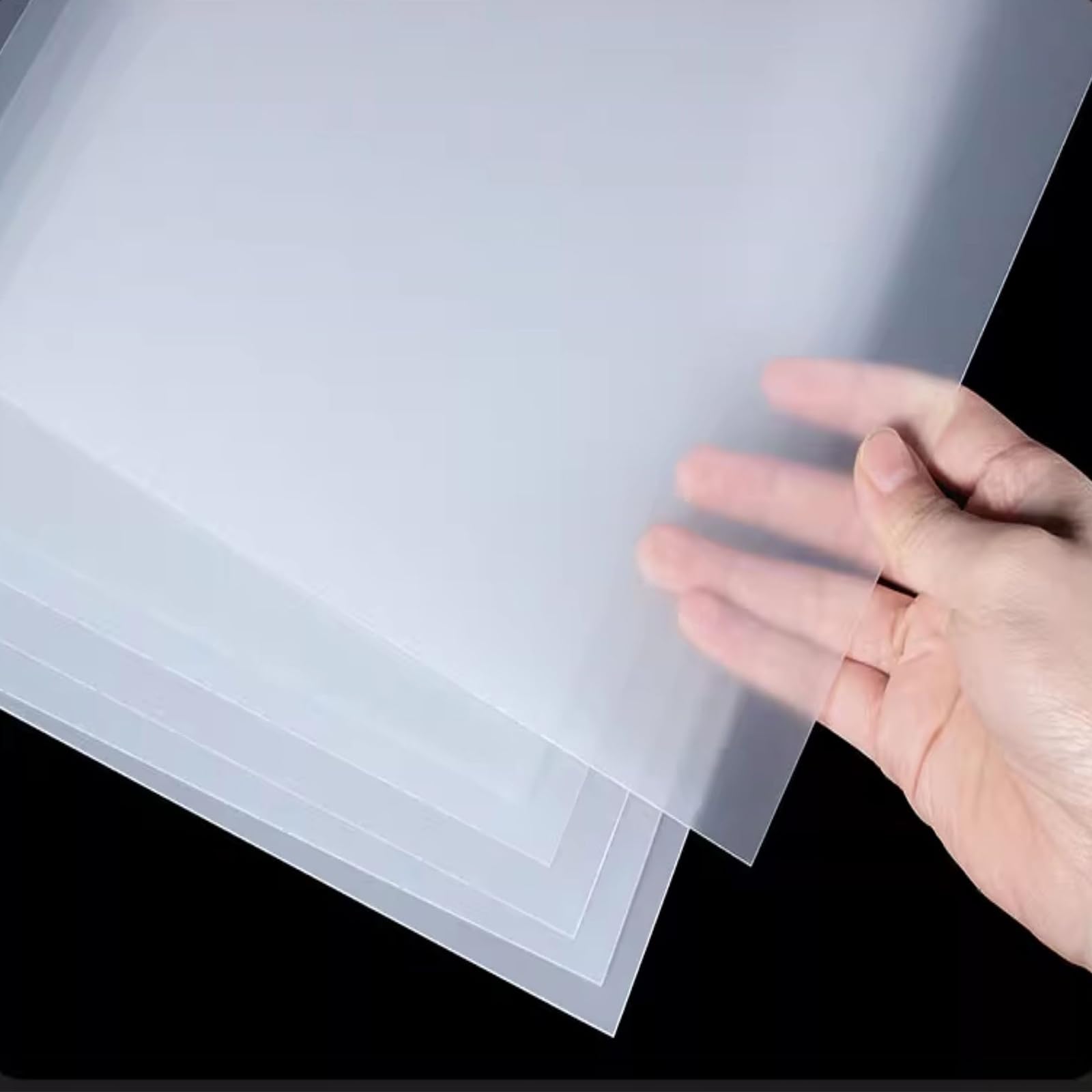 Hoja de plástico PP esmerilado de 200x100 mm - Panel de polipropileno mate semitransparente for manualidades, patrones de costura y señalización(Thick:3mm)