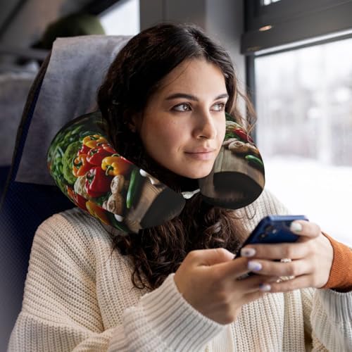 Almohada de viaje con espuma viscoelástica y funda suave miniatura 6