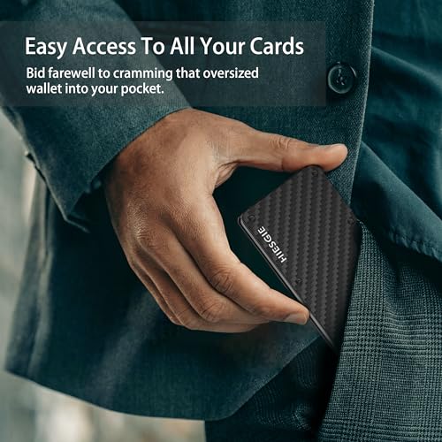 Minimalist Metal Wallet for Men - Carbon Fiber - Slim Front Pocket Wallets with Removable Money Clip - Mens RFID BLOCKING Aluminum Small Credit Card Holder3