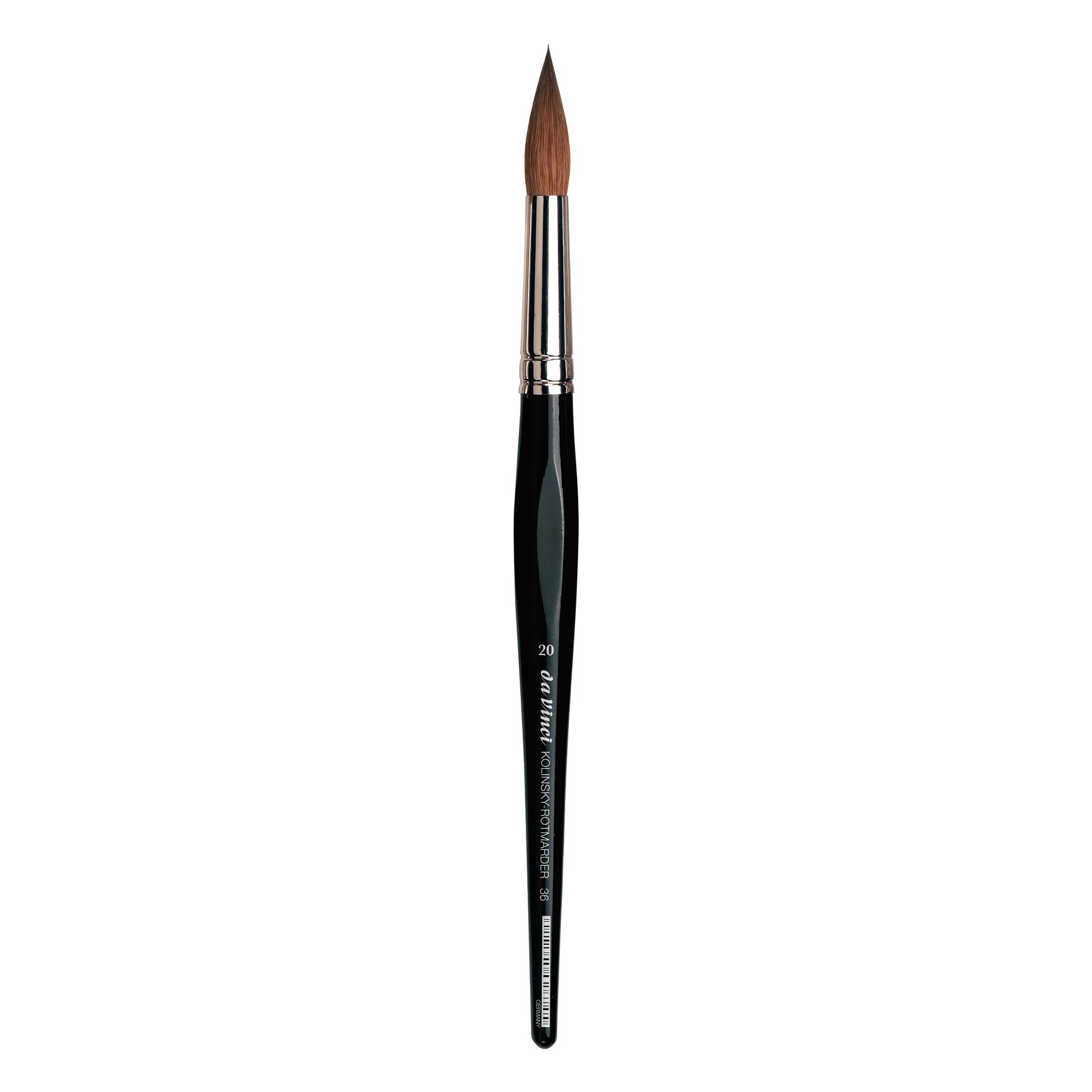 da Vinci Watercolor Series 36 Paint Brush, Round Russian Red Sable with Black Handle, Size 20