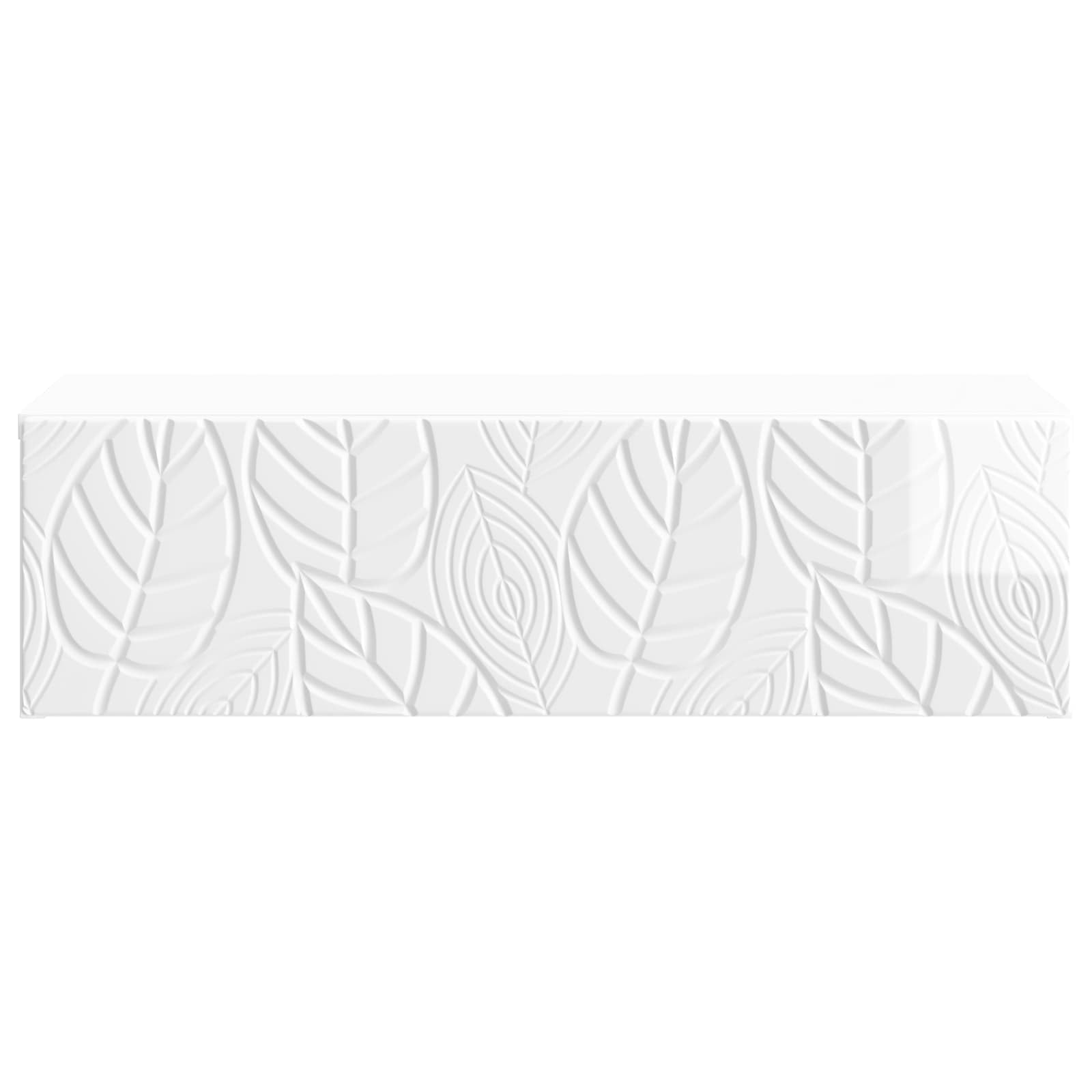 Consolle da parete con cassetto, bianco lucido, 59 x 34,5 x 17 cm, comodino sospeso in legno, moderno tavolo da parete salvaspazio per soggiorno, corridoio e camera da letto
