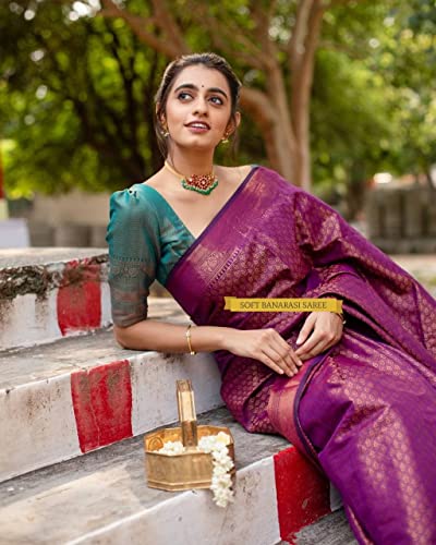 Image of Avantika Fashion Women's Classy Kanjivaram Soft Lichi Silk Banarasi Saree With Blouse Piece