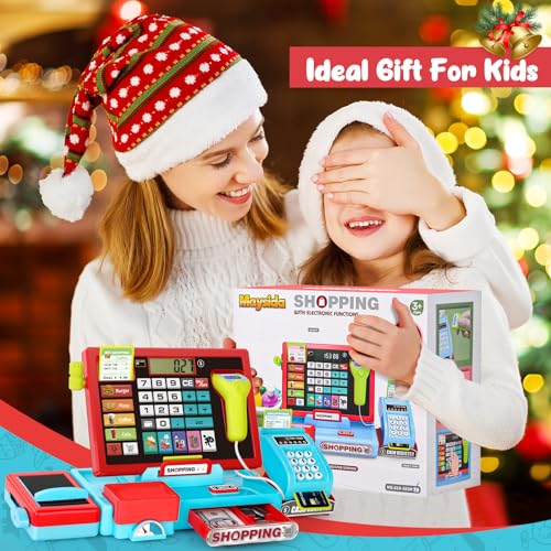 image for maysida 52PCS Toy Cash Register for Kids with Sound Music/Scanner/Micr
