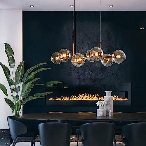 Lustre spoutnik doré 8 branches style moderne mi-siècle - 6