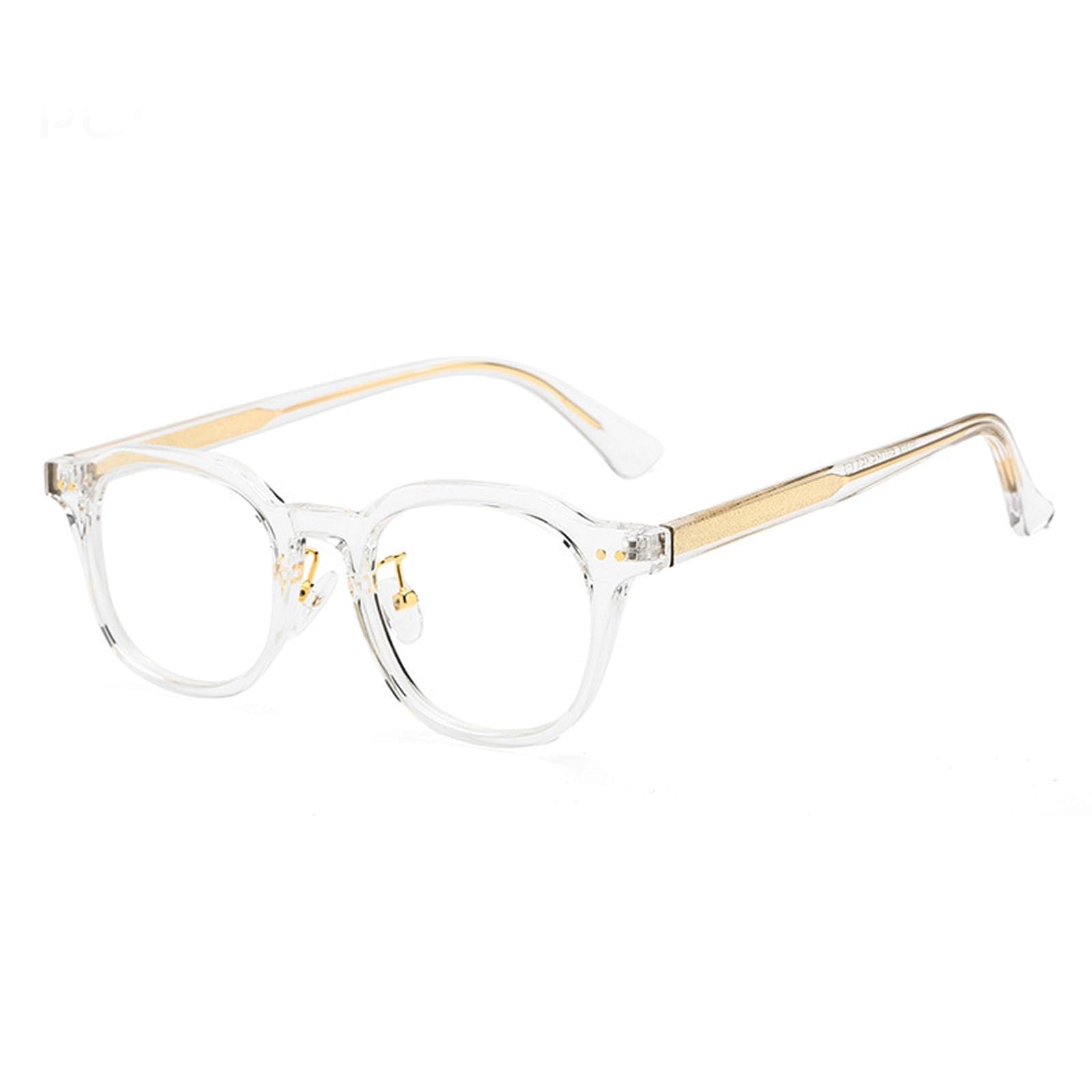 Montature for Occhiali Occhiali da Lettura con Blocco da 48 mm | Occhiali da vista unisex Lenti in plastica blu chiaro Naselli sostituibili Aste leggere(C2 Clear)