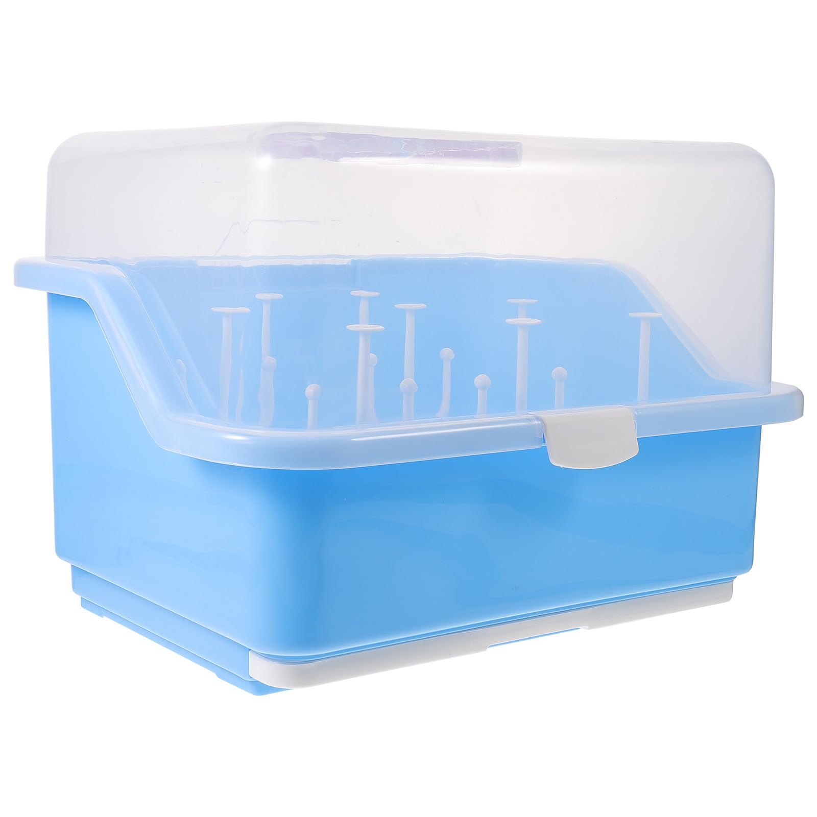 Hemobllo Scatola Asciuga Biberon, Scatola per Asciugatura e Conservazione Biberon, Pp, Blu, Portatile, Coperchio, per Stoviglie e Alimenti, Uso Domestico Colore Casuale
