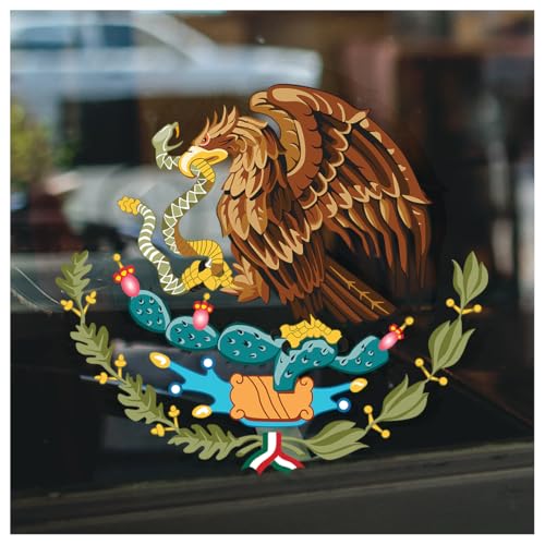 Mexico Decal Mexican Eagle Snake Symbol Art Vinyl Sticker Patriotic Cultural Heritage Waterproof for Car Laptop Wall Gift 7 x 6 4 Inches