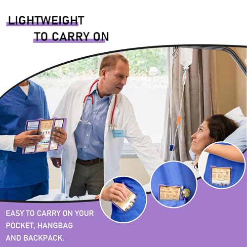 Image of Nursing Clipboard Foldable, Foldable Clipboard w /Nursing Edition Medical Charts, 3 Layers Aluminum, Nurse Clip Board w /Low Profile Clip&Pen Clip for Students, Nurses and Doctors, Purple