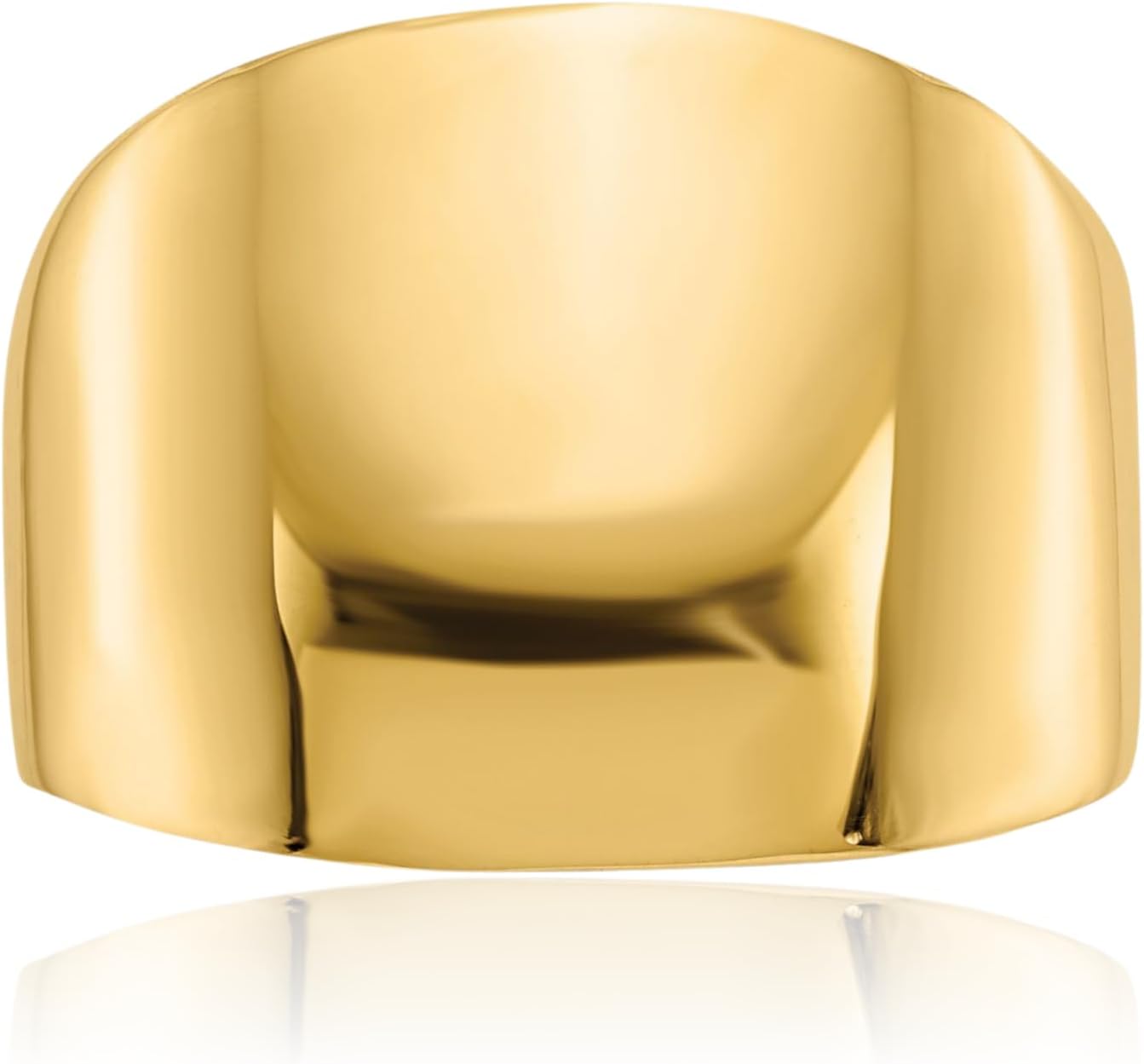IceCarats 14K Solid Yellow Gold Chunky Dome Statement Ring - Image 8