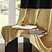 BULBUL Black Gold Color Block Window Curtains Panels 72 inches Long Velvet Farmhouse Drapes for Bedroom Living Room Darkening Treatment with Grommet Set of Black Gold