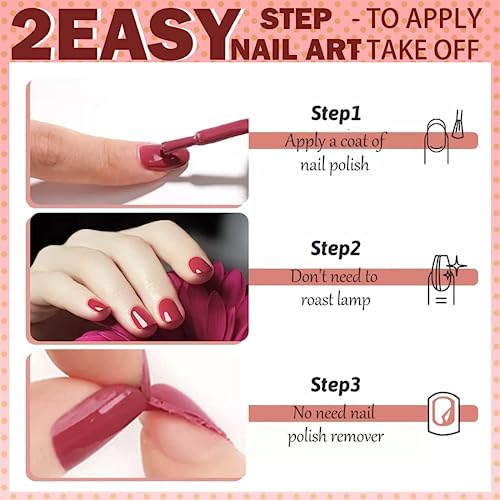 TBeautfave Pink Nail Polish Quick Dry, Peel off Nail Polish Long Lasting Nail Varnish Breathable Natural Nail Polish Water Based No Need Cure Nail Varnish Gel Polish Home Nail Art - Image 7