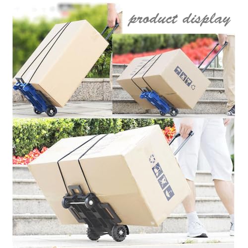 Carretilla plegable de mano con cuatro ruedas resistente miniatura 5