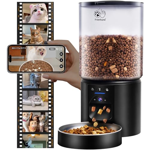 Frienhund Automatic Cat Feeder with 2K HD Camera: 5G WiFi