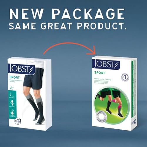 JOBST Meias de compressão esportivas altura do joelho 15-20 mmHg, rosa/cinza, média