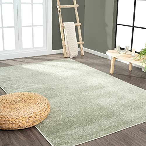 JONATHAN Y Haze Solid Low-Pile Green Indoor Area Rug 9x12, Coastal,Bohemian,Minimalist,Classic, Easy-Cleaning for Living Room,Bedroom,Kitchen,Pet Friendly,Non-Shedding (SEU100O-9) - Image 3
