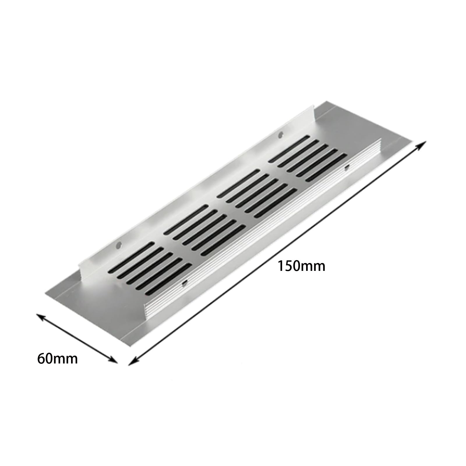 Leliafleury 2Pcs Ventilation Grille Covers Aluminum Alloy Vent Cover Air Vent Grille Cover for Kitchen Cabinet Wardrobe (60x150mm) - Image 2