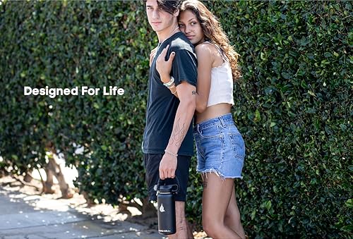 Image of HYDRO CELL Stainless Steel Insulated Water Bottle with Straw - For Cold & Hot Drinks - Metal Vacuum Flask with Screw Cap and Modern Leakproof Sport Thermos for Adults (Black 32oz)