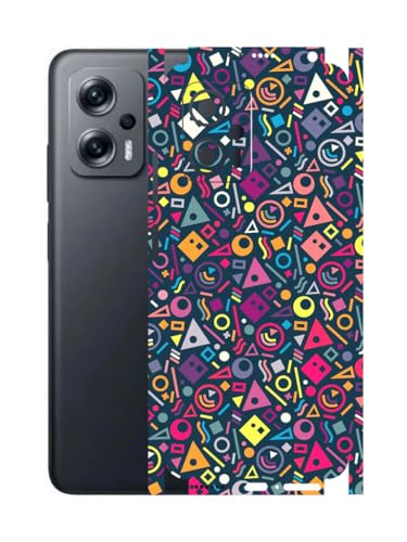 Image of AtOdds - Mobile Back Skin Sticker Wrap Compatible with Redmi K50i (5G) (Coverage - Back+Camera+Sides) (Shapes Graffiti)