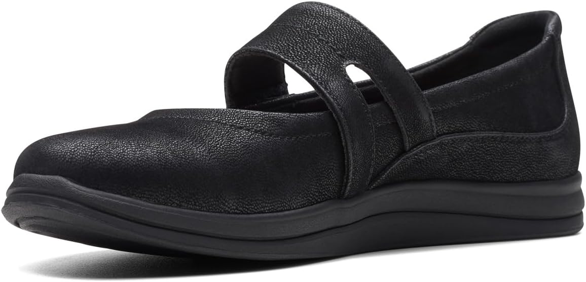 Clarks Women's Breeze MJ Mary Jane Flat, Black Synthetic, 9