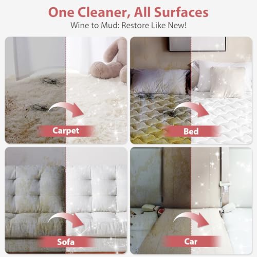 Image of Upholstery Carpet Cleaner, MUJERBAY 15Kpa Portable Spot and Stain Cleaner Shampooer, Easy Move with Handle, 1.5-inch Deep Cleaning Machine for Couch, Stairs, Car and Pet Messes. (Black)