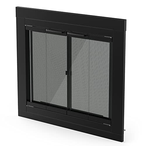 Image of Stanbroil Fireplace Glass Bi-fold Style Door, Black, Medium