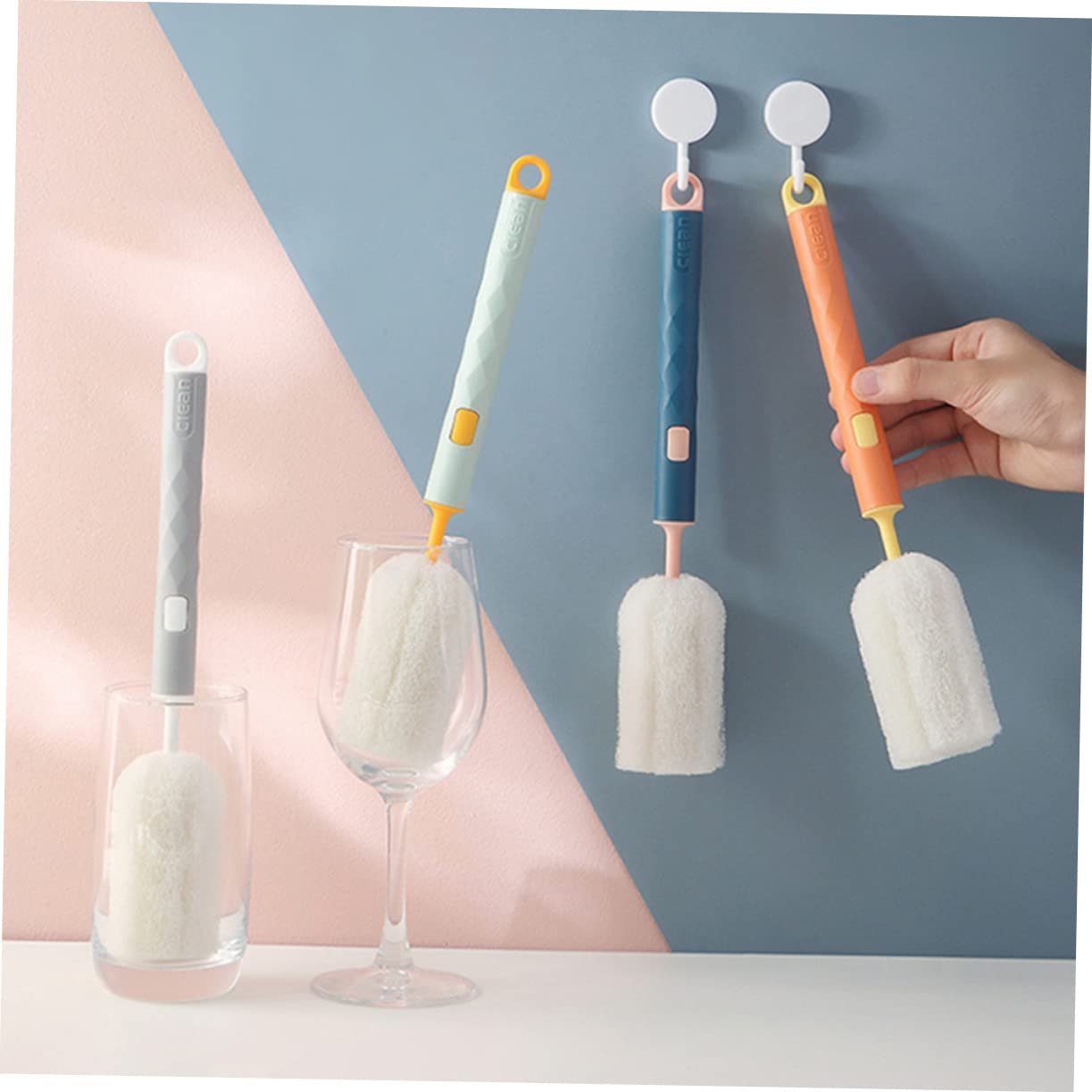 ibasenice 12pièces Brosse De Nettoyage Détachable Pour Bouteilles Brosse Longue Pour Tétines Et Gourdes Nettoyage Pratique Avec Poignée Confortable Couleurs