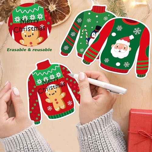 Image of 45PCS Christmas Ugly Sweater Cutouts for Bulletin Board Decoration, Ugly Sweater Paper Cut-Outs for Christmas Party Home Office School Classroom Bulletin Board Decorations