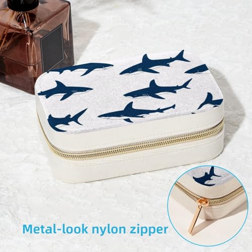 Boîte à bijoux requin avec compartiments dédiés colliers et bagues