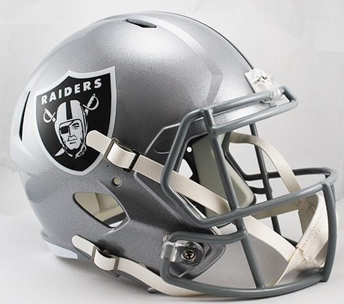 Nfl Oakland Raiders Riddell Full Size Replica Speed Helmet, Medium, Silver #TOP1