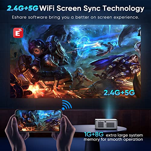 Image of TOPTRO Full HD Projector HQ3 Max Android 9.0 Projector for Home 4K 10,000 Lumens WiFi Bluetooth Built in Apps Wireless Display, HDMI, USB, Mini Projector for Entertainment or Education Home Cinema 4K Projector