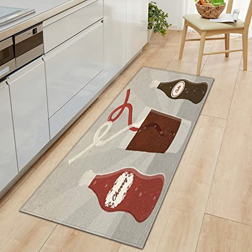 CQYYDS Alfombras Cocina Bebidas Antideslizante Alfombra Alfombrillas Absorbente Antideslizante Lavables Felpudos de Poliéster para Cocina Dormitorio Baño 60 x 120 cm