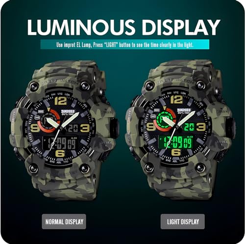 Gosasa Men's Large Face Outdoor Sports Watches Military S-Shock Watch Waterproof, Backlight, Alarm, Stopwatch Features - Rugged Wristwatch for Training, Hiking, and Adventure - Image 4