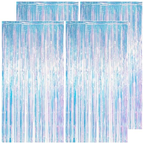 Image of Thicken Iridescent Party Backdrop Fringe Curtains Holographic Streamers