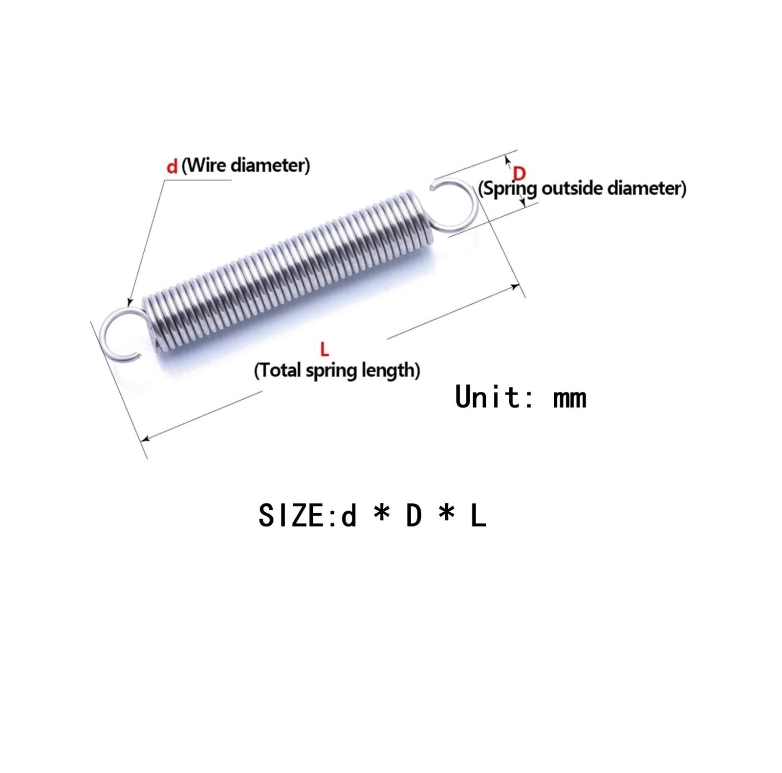 spring assortment,Spring Assortment,2pcs Open Hook Pullback Tension Spring Coil Extension Spring Draught Spring Wire Diameter 2.5mm Outer Diameter 15mm-30mm Various Lengths,High Thermal and Fatigue Re