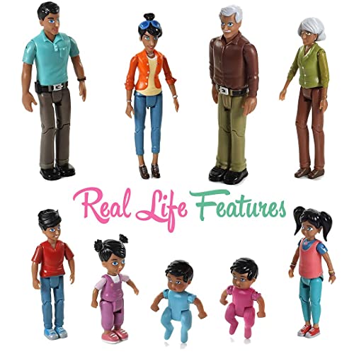 Set de muñecos Beverly Hills Doll Collection familia hispana 9 piezas miniatura 6