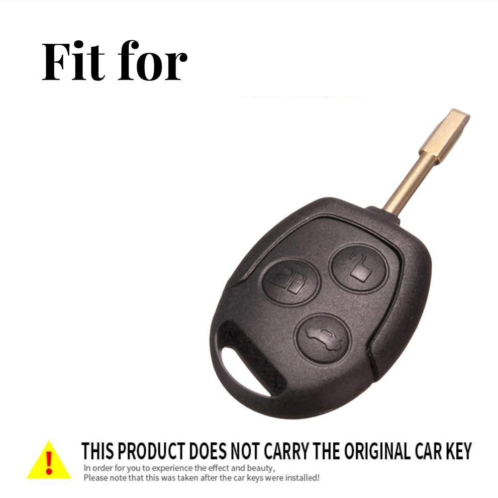 Custodia per chiave auto rotonda in silicone a 3 pulsanti per Ford Series Focus Mondeo Festiva Fusion Su Fiesta  34