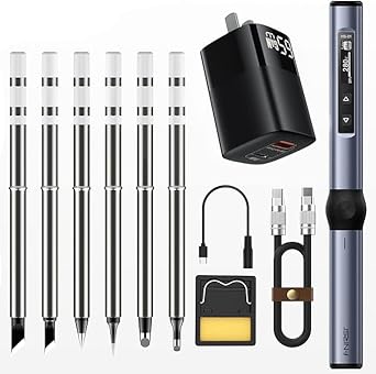 Soldering Iron Kit-DC/PD(96W/65W), 180-780 Fast Heating, Adapter, Mini Digital Soldering Iron, Digital OLED Screen, 6 Soldering Tips, Auto Sleep Mode