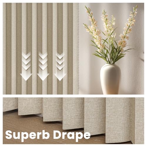 Image of AJAZZ Blackout Accordion Door Curtain 1 Panel 98 inchx78 inch Cream Yellow - Magnetic Folding Room Divider, No-Drill Sliding Patio Closet